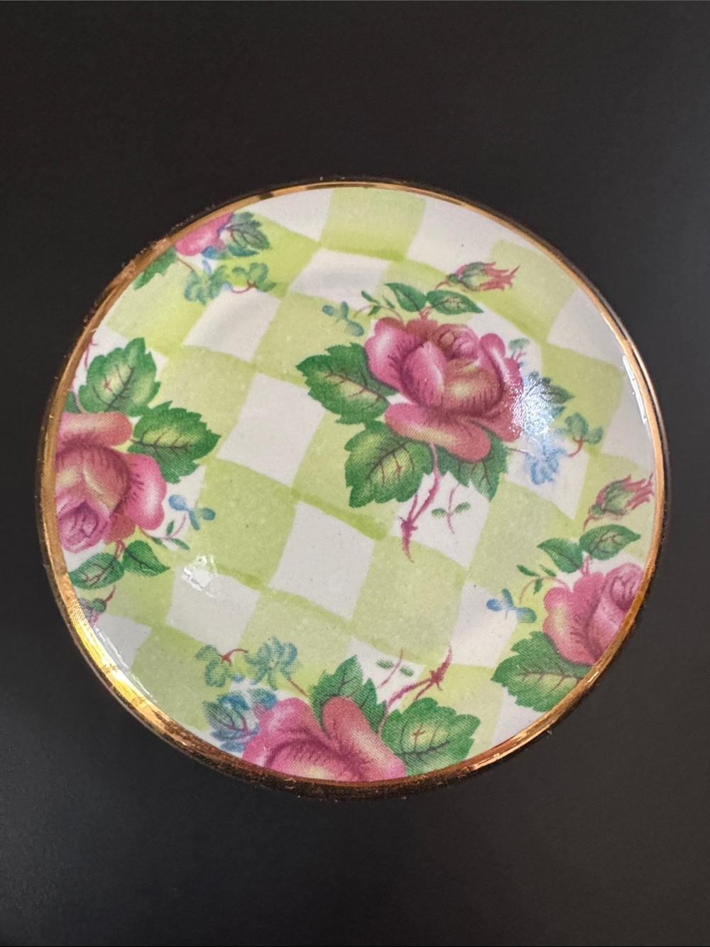 Vintage MacKenzie-Childs Hand-Painted Ceramic Knob Honeymoon Sweet Pea - C